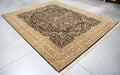7x10 India Jaipur Black Gold Wool Rectangular Rug