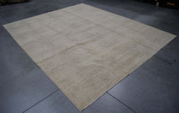 8x10 India Oushak Ivory Wool Rectangular Rug