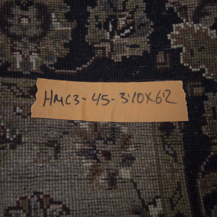 3x6 India Jaipur Green Black Wool Rectangular Rug