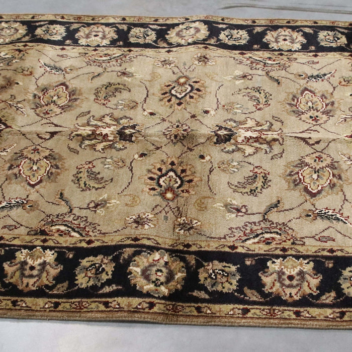 3x6 India Jaipur Green Black Wool Rectangular Rug