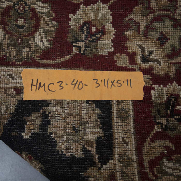 3x5 India Jaipur Black Red Burgundy Wool Rectangular Rug