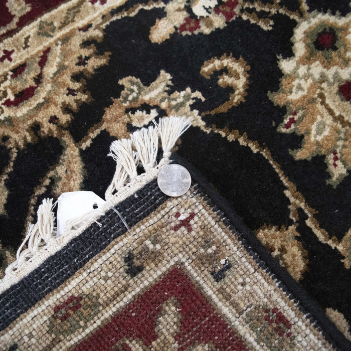 3x5 India Jaipur Black Red Burgundy Wool Rectangular Rug