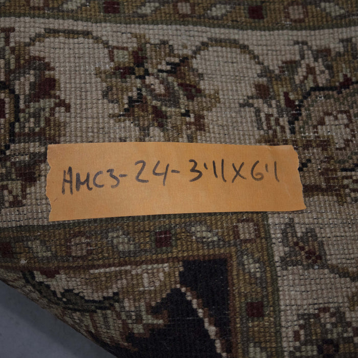 3x6 India Jaipur Black Ivory Wool Rectangular Rug