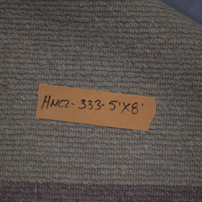 5x8 India Abstract Modern Contemporary Multicolored Brown Wool Rectangular Rug