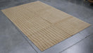 5x8 India Abstract Modern Contemporary Ivory Brown Wool and Silk Rectangular Rug