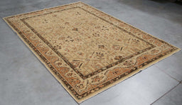 5x9 India Oushak Gold Terracotta Wool Rectangular Rug