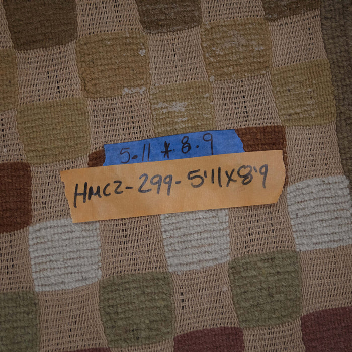 5x9 India Abstract Modern Contemporary Textured Multicolored Brown Wool Rectangular Rug