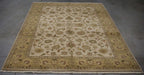 6x8 India Jaipur Ivory Gold Wool Rectangular Rug
