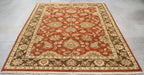 6x9 India Jaipur Terracotta Brown Wool Rectangular Rug