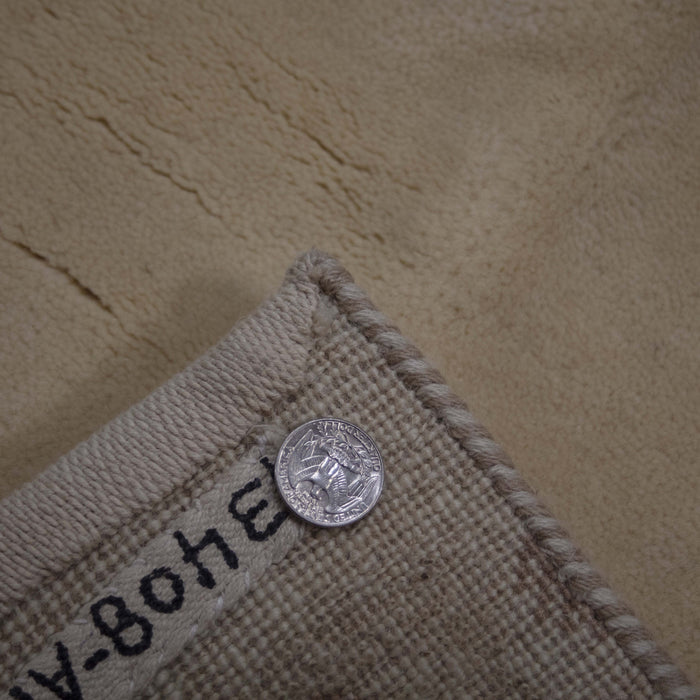 4x5 India Abstract Modern Contemporary Solid Gabbeh Ivory Wool Rectangular Rug