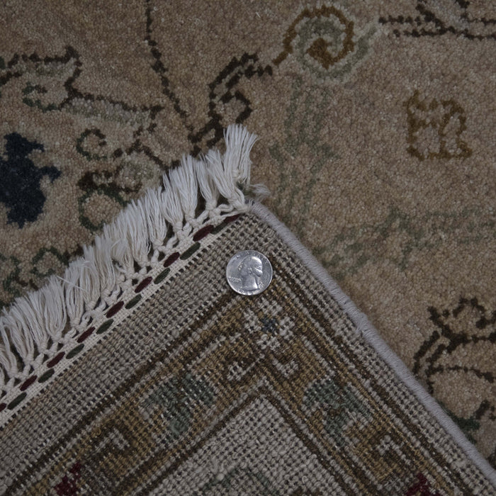 6x9 India Jaipur Light Brown Ivory Wool Rectangular Rug