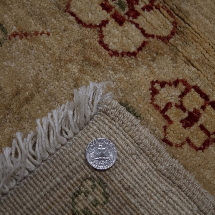 5x9 India Oushak Gold Ivory Wool Rectangular Rug