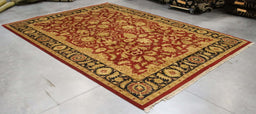 9x13 India Jaipur Red Burgundy Black Wool Rectangular Rug