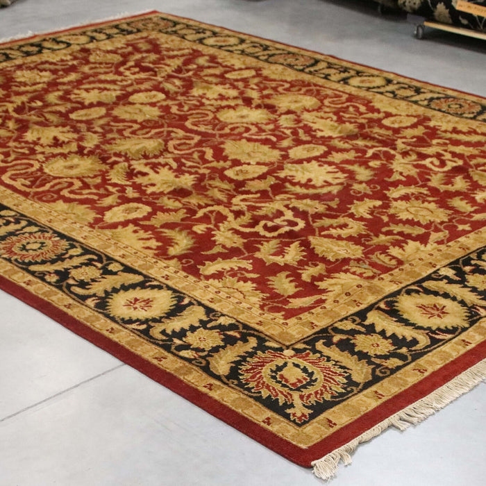 9x13 India Jaipur Red Burgundy Black Wool Rectangular Rug