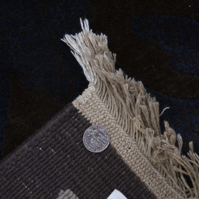 8x8 India Abstract Modern Contemporary Brown Gold Wool Square Rug