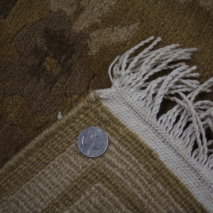 8x10 India Abstract Modern Contemporary Green Wool Rectangular Rug