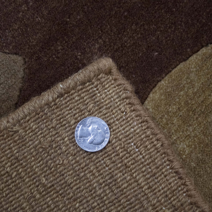 8x10 India Abstract Modern Contemporary Multicolored Brown Wool Rectangular Rug