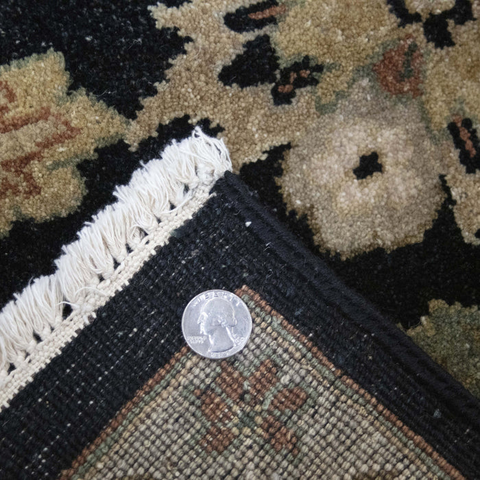 10x9 India Oushak Black Ivory Wool Square Rug