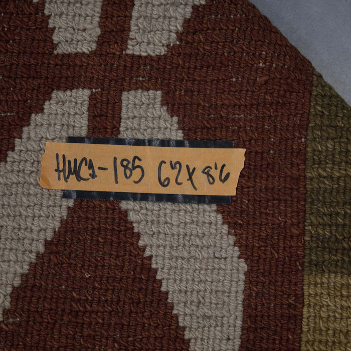 6x9 India Abstract Modern Contemporary Multicolored Green Brown Wool Rectangular Rug