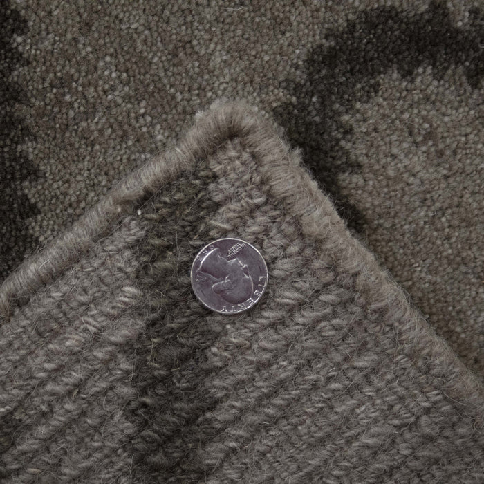 6x8 India Abstract Modern Contemporary Grey Wool Rectangular Rug