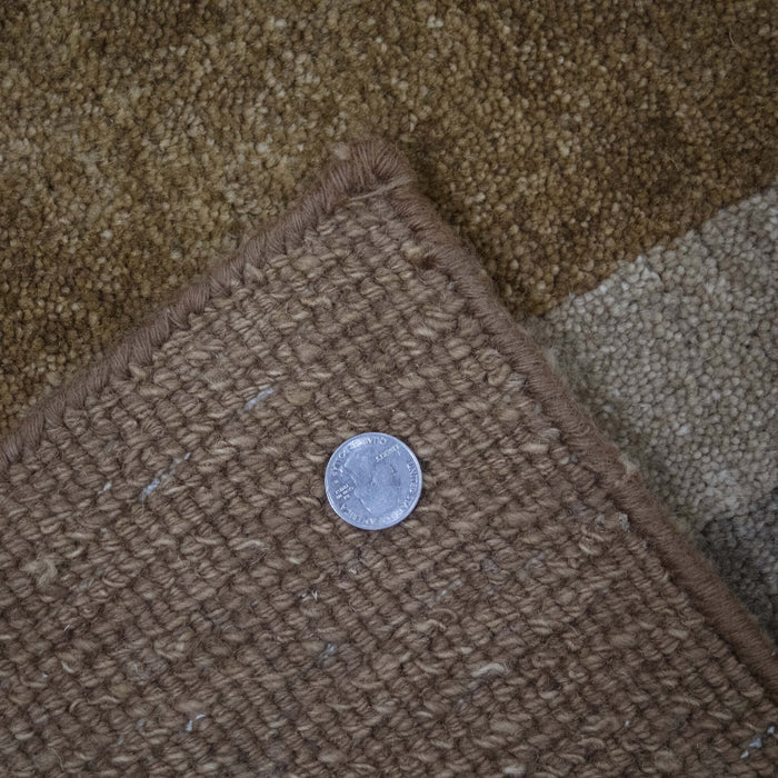 6x9 India Abstract Modern Contemporary Multicolored Brown Wool Rectangular Rug