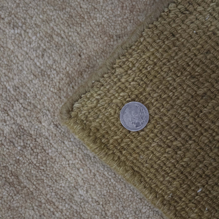 6x9 India Abstract Modern Contemporary Brown Green Wool Rectangular Rug