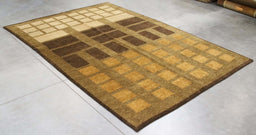 6x8 India Japiur Traditional Black Green Wool Rectangular Rug