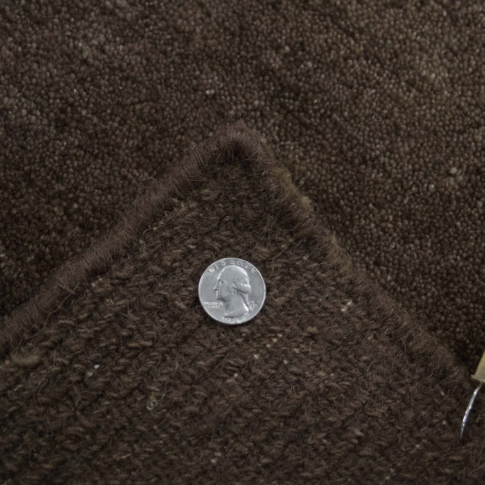 6x9 India Abstract Modern Contemporary Brown Wool Rectangular Rug